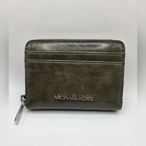 Michael Kors Olive Jet Set Travel Faux Leather Wallet/Cardcase